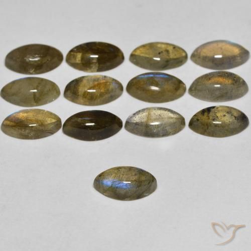 Labradorite Multicolore naturale da 0.71 ct, Taglio marquise, Trasparente