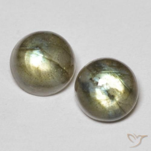 2.10ctw Naturale Multicolore Labradorite, Rotondo, Traslucido