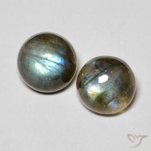 3.10ctw Naturale Multicolore Labradorite, Rotondo, Traslucido