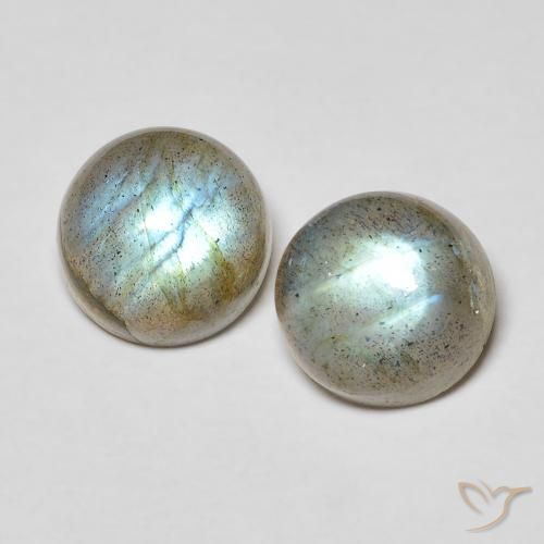 3.80ctw Naturale Multicolore Labradorite, Rotondo, Traslucido