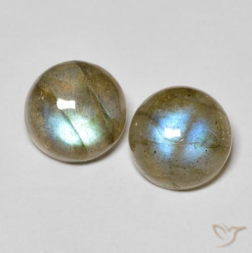 5.04ctw Naturale Multicolore Labradorite, Rotondo, Traslucido