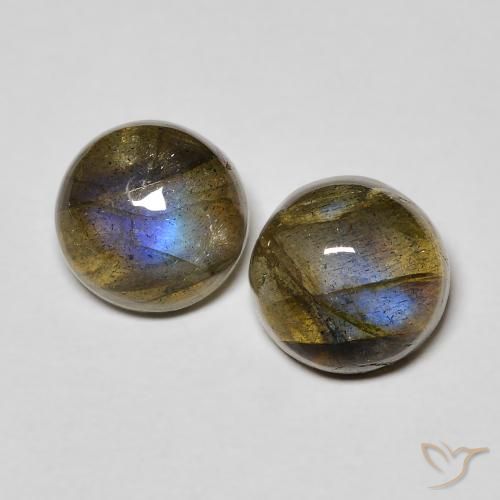 3.52ctw Naturale Multicolore Labradorite, Rotondo, Traslucido