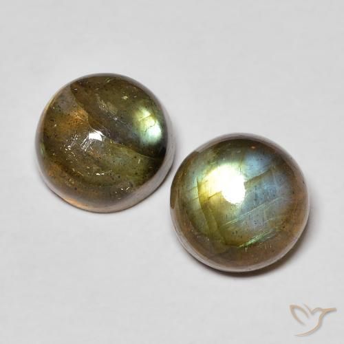 3.39ctw Naturale Multicolore Labradorite, Rotondo, Traslucido