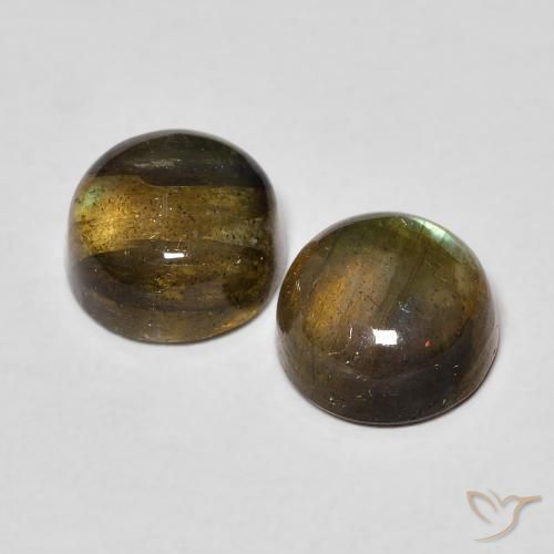 Gemme di Labradorite Multicolore naturale da 3.39 ct, Rotondo, Traslucido
