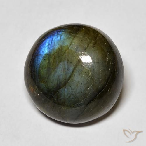 Labradorite Multicolore naturale da 11.19 ct, Rotondo, Traslucido