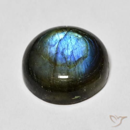 Labradorite Multicolore naturale da 11.19 ct, Rotondo, Traslucido