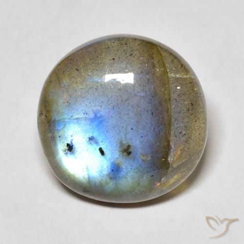 12.68ct Naturale Multicolore Labradorite, Rotondo, Traslucido