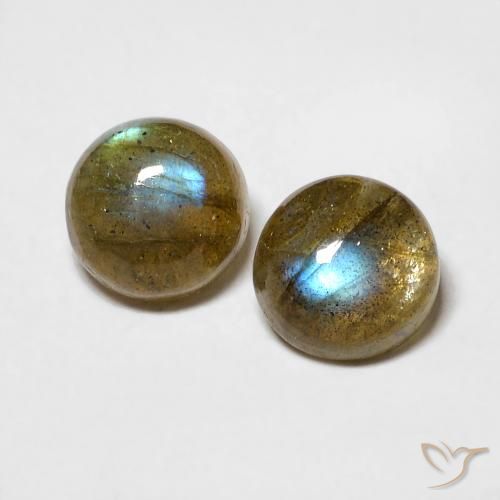 2.18ctw Naturale Multicolore Labradorite, Rotondo, Traslucido