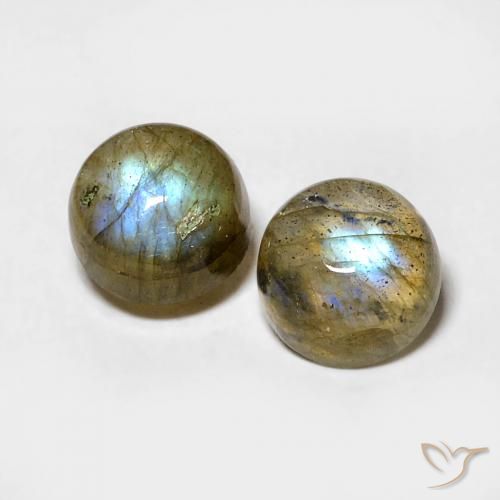 1.98ctw Naturale Multicolore Labradorite, Rotondo, Traslucido