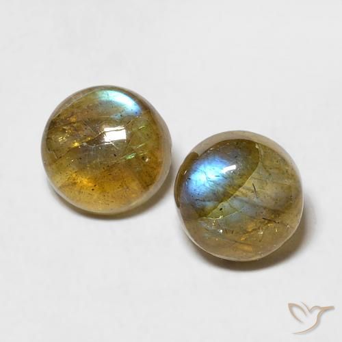 1.98ctw Naturale Multicolore Labradorite, Rotondo, Traslucido