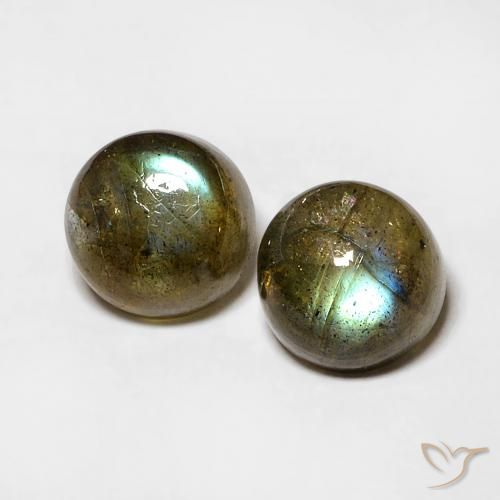 2.43ctw Naturale Multicolore Labradorite, Rotondo, Traslucido