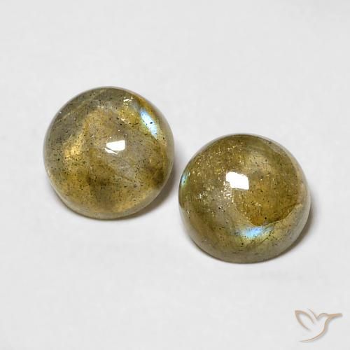 1.86ctw Naturale Multicolore Labradorite, Rotondo, Traslucido