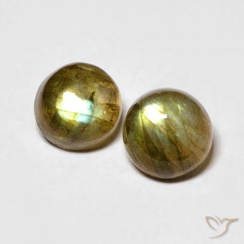 2.04ctw Naturale Multicolore Labradorite, Rotondo, Traslucido