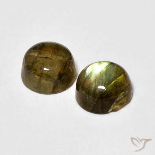 Gemme di Labradorite Multicolore naturale da 2.04 ct, Rotondo, Traslucido