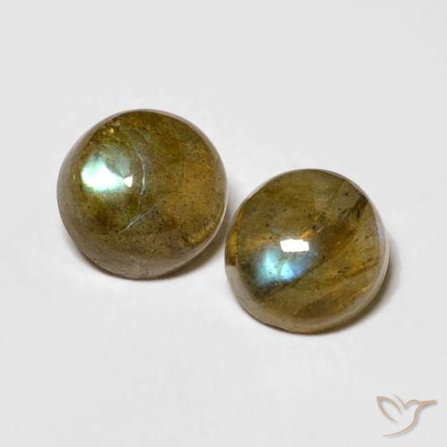 2.15ctw Naturale Multicolore Labradorite, Rotondo, Traslucido