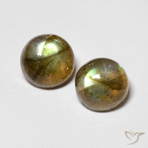 2.06ctw Naturale Multicolore Labradorite, Rotondo, Traslucido