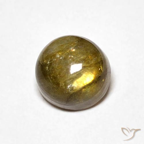 1.22ct Naturale Multicolore Labradorite, Rotondo, Traslucido