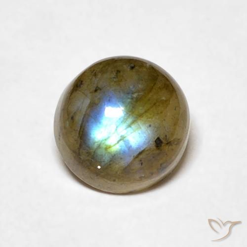 1.12ct Naturale Multicolore Labradorite, Rotondo, Traslucido