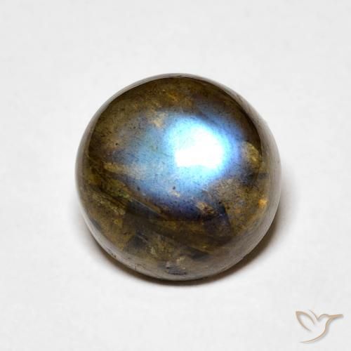 3.59ct Naturale Multicolore Labradorite, Rotondo, Traslucido