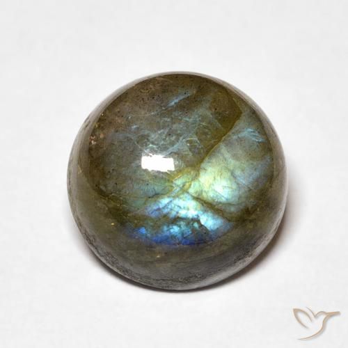 5.32ct Naturale Multicolore Labradorite, Rotondo, Traslucido