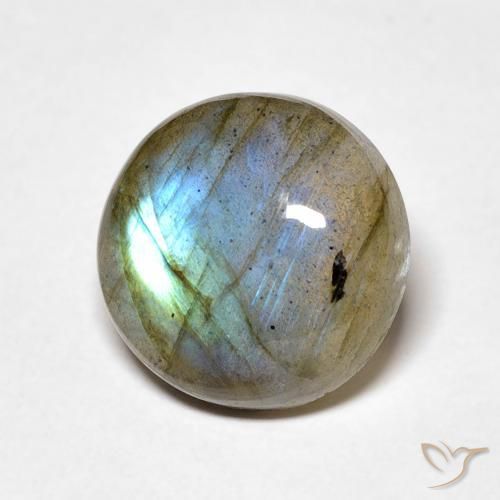 Labradorite Multicolore naturale da 4.89 ct, Rotondo, Traslucido
