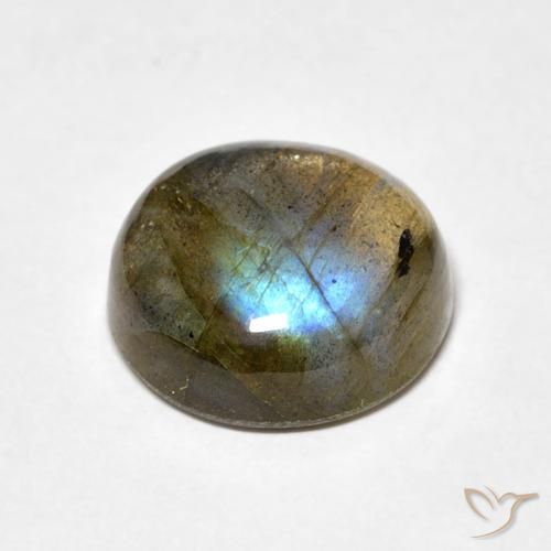 Labradorite Multicolore naturale da 4.89 ct, Rotondo, Traslucido