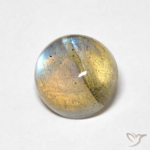 Labradorite Multicolore naturale da 1.57 ct, Rotondo, Trasparente
