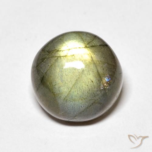 7.55ct Naturale Multicolore Labradorite, Rotondo, Traslucido