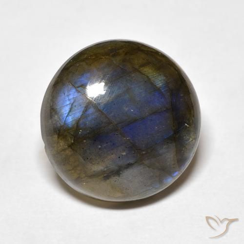 Labradorite Multicolore naturale da 10.80 ct, Rotondo, Traslucido