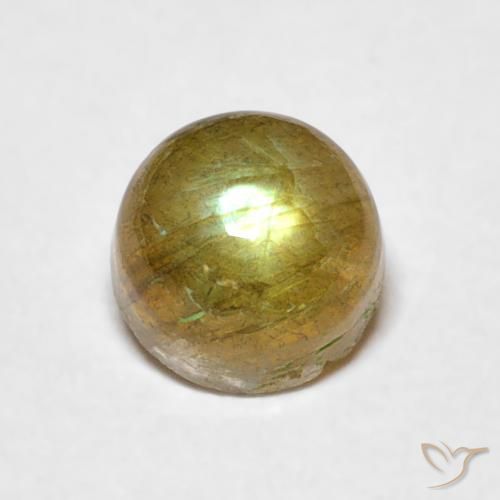 0.79ct Naturale Multicolore Labradorite, Rotondo, Traslucido