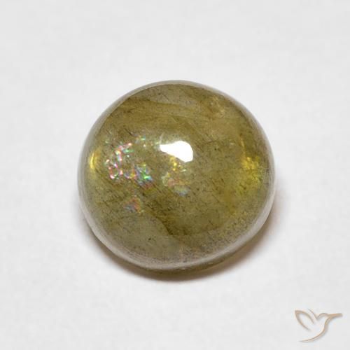 1.65ct Naturale Multicolore Labradorite, Rotondo, Traslucido