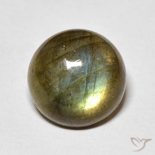5.30ct Naturale Multicolore Labradorite, Rotondo, Traslucido