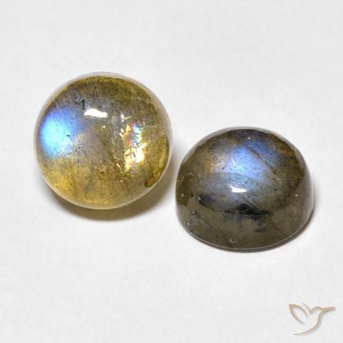 Gemme di Labradorite Multicolore naturale da 5.02 ct, Rotondo, Trasparente