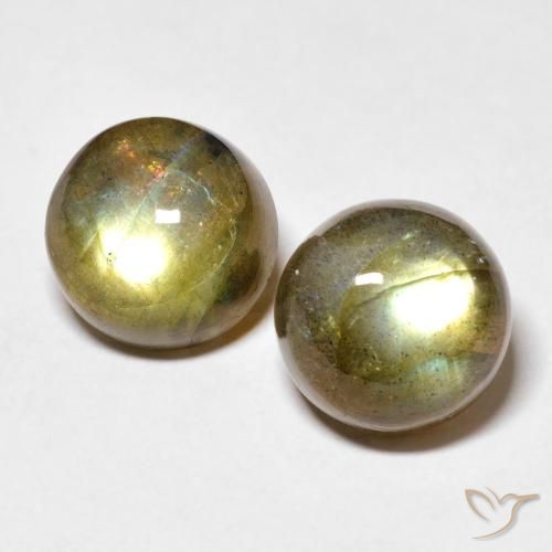 10.14ctw Naturale Multicolore Labradorite, Rotondo, Traslucido