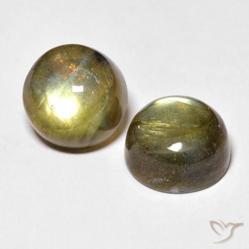 Gemme di Labradorite Multicolore naturale da 10.14 ct, Rotondo, Traslucido