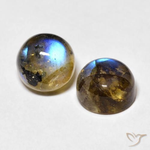 Gemme di Labradorite Multicolore naturale da 3.63 ct, Rotondo, Traslucido