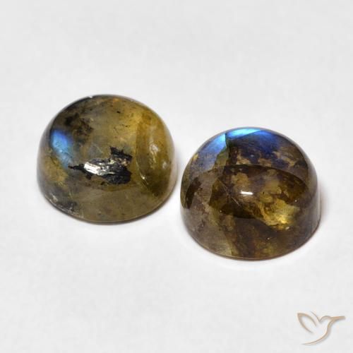 Gemme di Labradorite Multicolore naturale da 3.63 ct, Rotondo, Traslucido