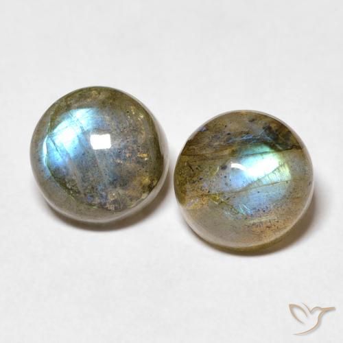5.18ctw Naturale Multicolore Labradorite, Rotondo, Traslucido