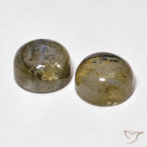 Gemme di Labradorite Multicolore naturale da 5.18 ct, Rotondo, Traslucido