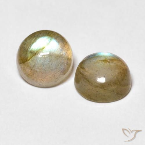 Gemme di Labradorite Multicolore naturale da 3.14 ct, Rotondo, Trasparente