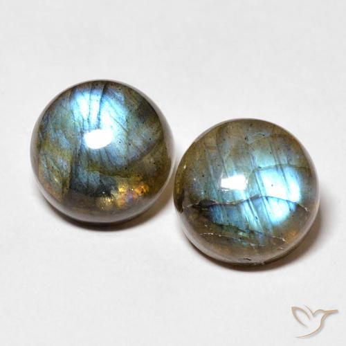 9.92ctw Naturale Multicolore Labradorite, Rotondo, Traslucido
