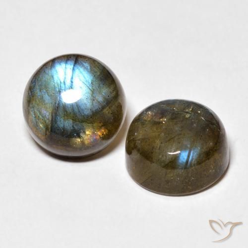 Gemme di Labradorite Multicolore naturale da 9.92 ct, Rotondo, Traslucido