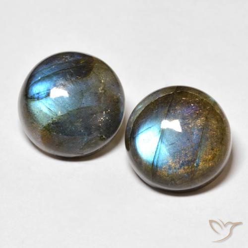 15.28ctw Naturale Multicolore Labradorite, Rotondo, Traslucido