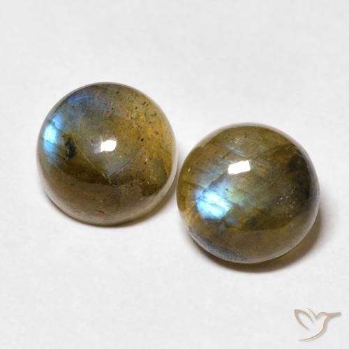 3.48ctw Naturale Multicolore Labradorite, Rotondo, Traslucido