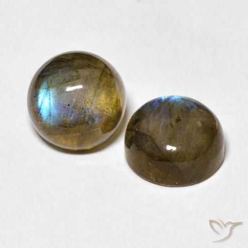 Gemme di Labradorite Multicolore naturale da 5.06 ct, Rotondo, Opaco