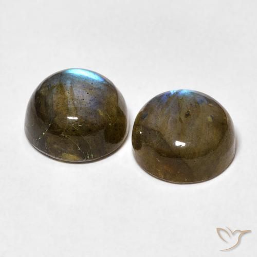 Gemme di Labradorite Multicolore naturale da 5.06 ct, Rotondo, Opaco