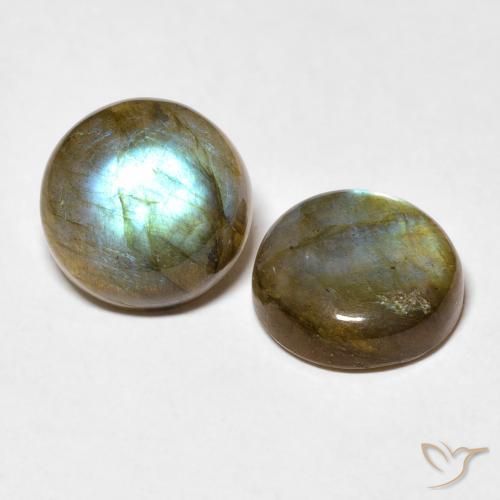 Gemme di Labradorite Multicolore naturale da 7.40 ct, Rotondo, Opaco