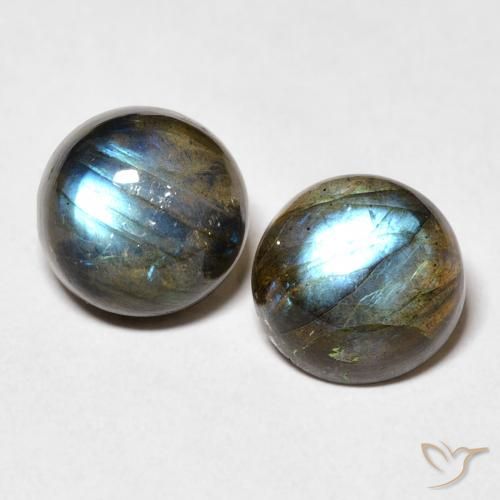 7.00ctw Naturale Multicolore Labradorite, Rotondo, Traslucido
