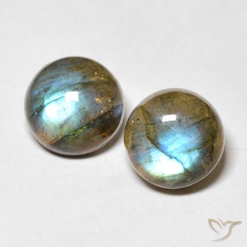7.43ctw Naturale Multicolore Labradorite, Rotondo, Traslucido