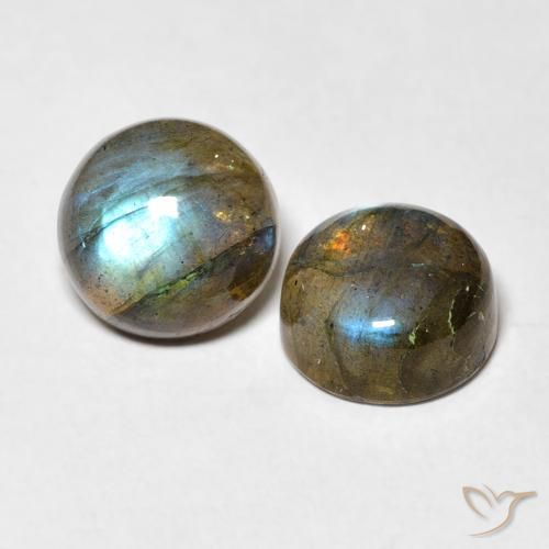 Gemme di Labradorite Multicolore naturale da 7.43 ct, Rotondo, Traslucido